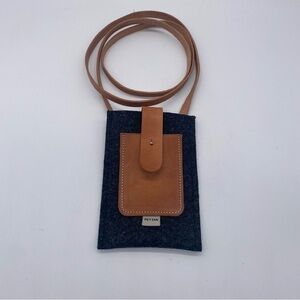 NEW Cross Body iPhone Case - Wool Felt Leather - eco friendly-handmade in USA.